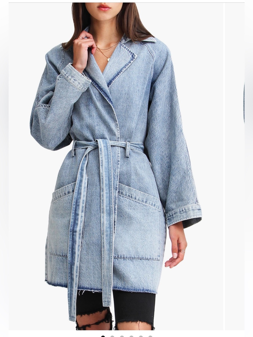 Belle & Bloom Relaxed Boyfriend Trench coat 
Denim Jean Jacket small NWT